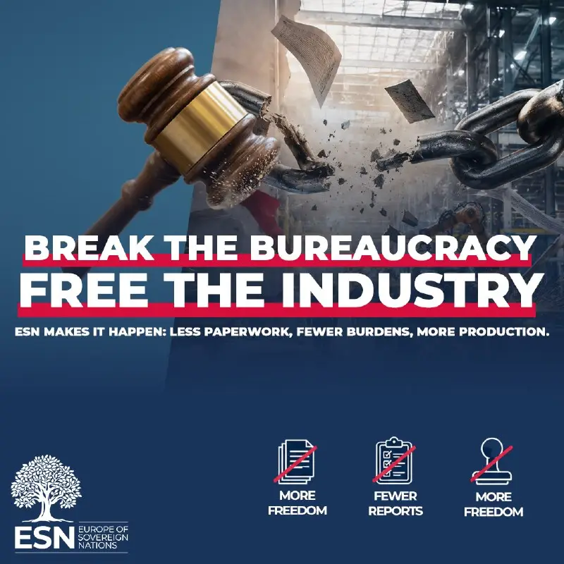 Right-Wing Majority Prevails: Less Bureaucracy Instead of Ideological Environmental Regulation — graphic of the ESN Group in the European Parliament